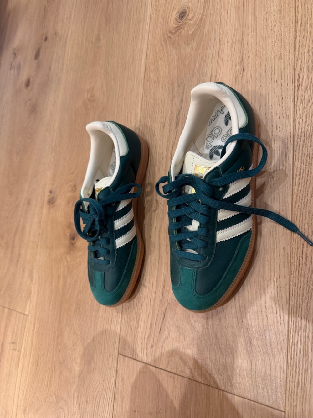 adidas Dark Teal & White Classic Low-Top Sneakers